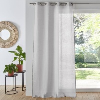 Занавеска Из 100 льна с люверсами Onega 180 x 135 см серый LA REDOUTE INTERIEURS  фото, kupilegko.ru